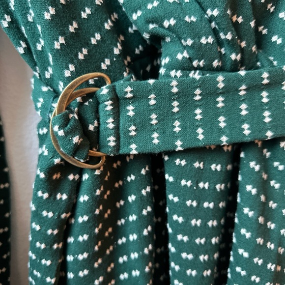 Maeve Green and white polka dot dress with gold buckle detail - Picture 5 of 12